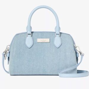 NWT Kate Spade ♠️ Denim Light Blue Textured Satchel Purse 👜